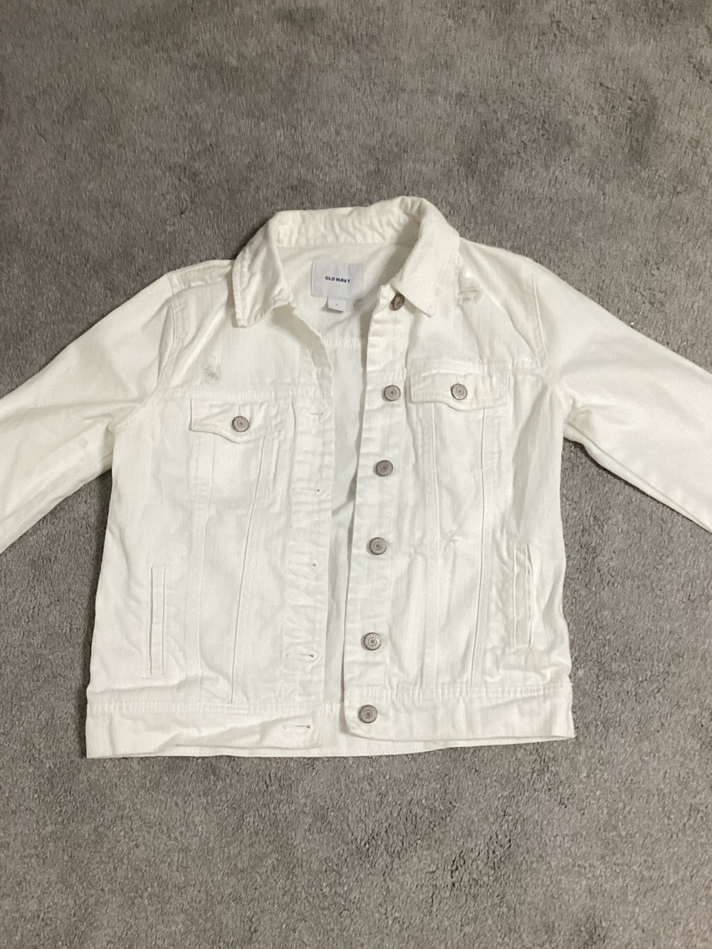 Old Navy White Denim Jacket with Button Front